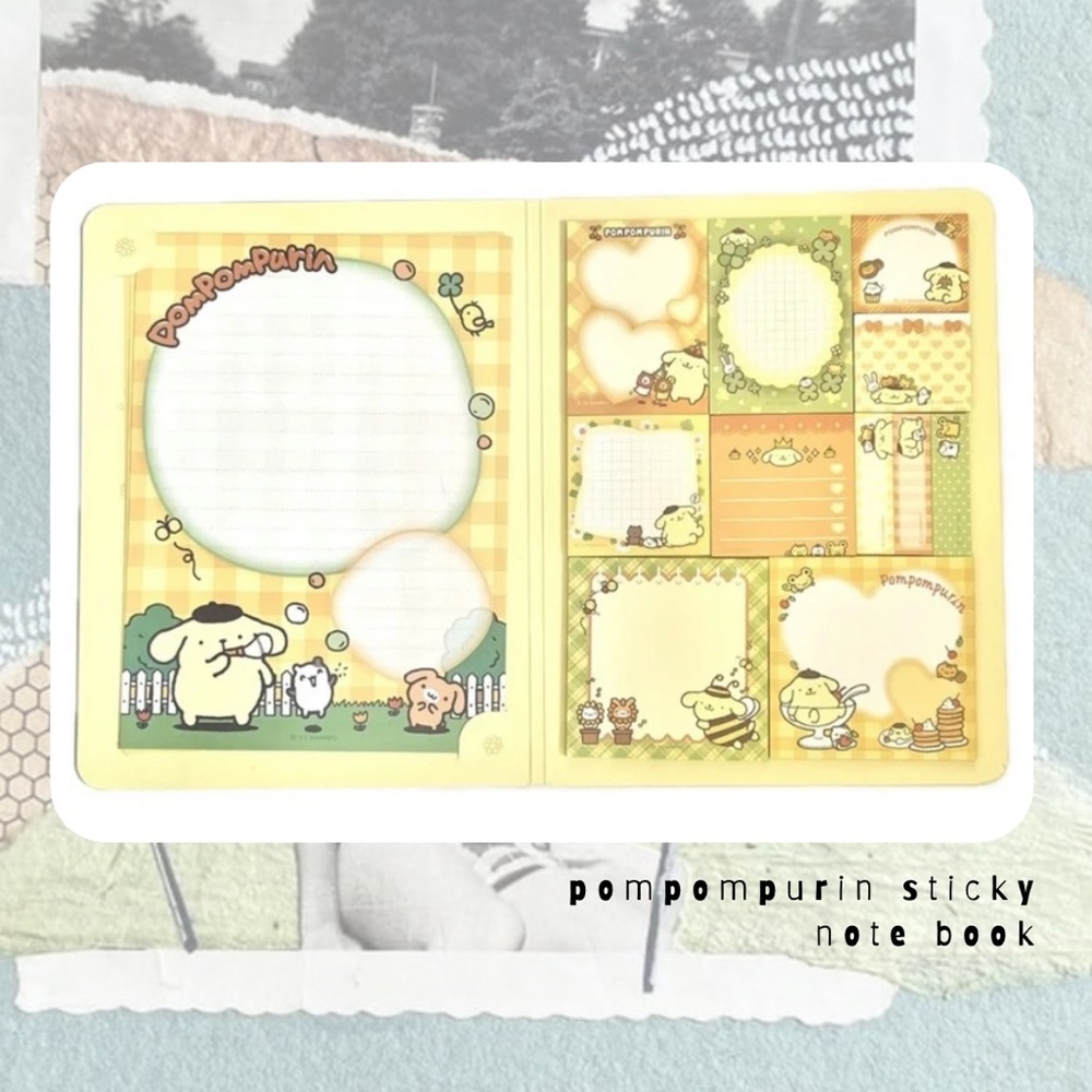 🏷️PomPomPurin Sanrio kawaii letterhead & sticky note set book